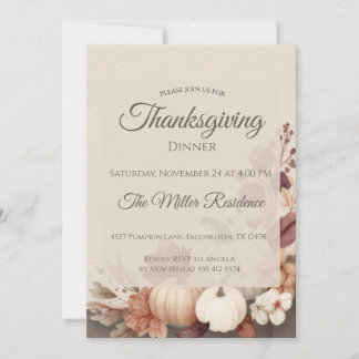 Convites Rustic Thanksgiving Dinner Invitation