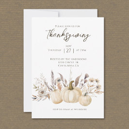 Convites Rustic Thanksgiving Dinner Pumpkin 
