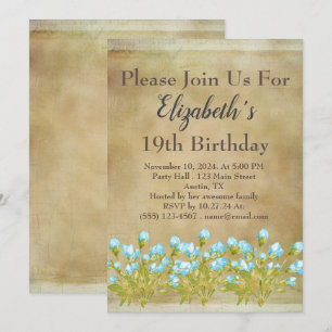 Convites Rustic Tuscan Dourado Birthday