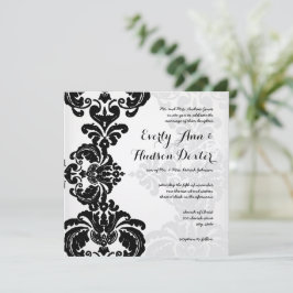 Convites Rustic Vintage Black Casamento tema damasco Save t