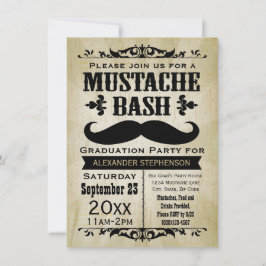 Convites Rustic Vintage Mustache Bash Festa de formatura
