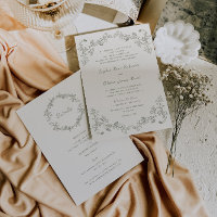 Rustic Vintage Sage Floral Tudo em Um Casamento