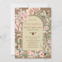 Rustic Vintage Watercolor Wildflower Primeiro Dia