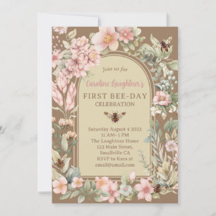 Convites Rustic Vintage Watercolor Wildflower Primeiro Dia