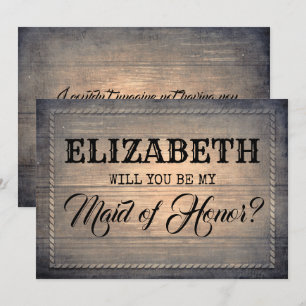 Convites Rustic Você Será Minha Madrinha de casamento   Bri