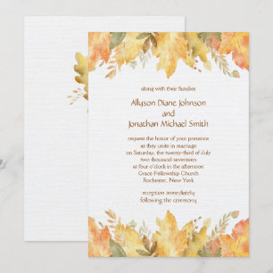 Convites Rustic Watercolor Autumn Deixa Casamento  