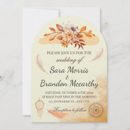 Convites Rustic Watercolor Bohemian Wedding Card