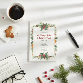 Convites Rustic Watercolor Christmas Invitation