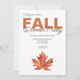 Convites Rustic Watercolor Leaf Fall Party (Partido Jante d