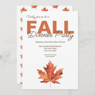 Convites Rustic Watercolor Leaf Fall Party (Partido Jante d