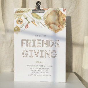 Convites Rustic Watercolor Queda Janto de Amizade Turquia