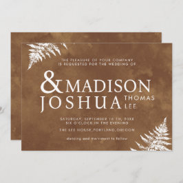 Convites Rustic Watercolor Wild Greenery Fern Wedding