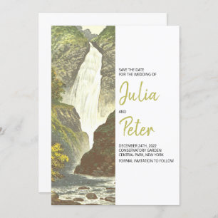 Convites Rustic Waterfall Sceneric Salve A Data Casamento