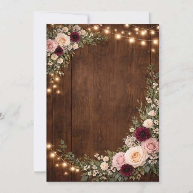 Convites rustic wedding invitations  (Frente)