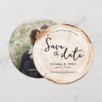 Rustic Wedding Salve a data foto de Woodcut Impres
