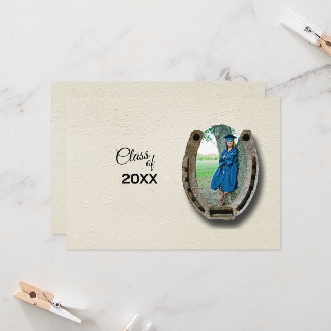 Convites Rustic Western College Graduation Announcement  (Frente/Verso In Situ)