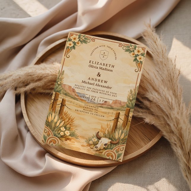 Convites Rustic Western Desert Wedding (Criador carregado)