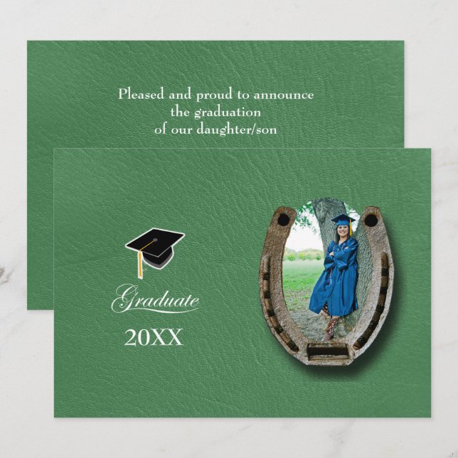 Convites Rustic Western Hi-School Graduation Announcement  (Frente/Verso)