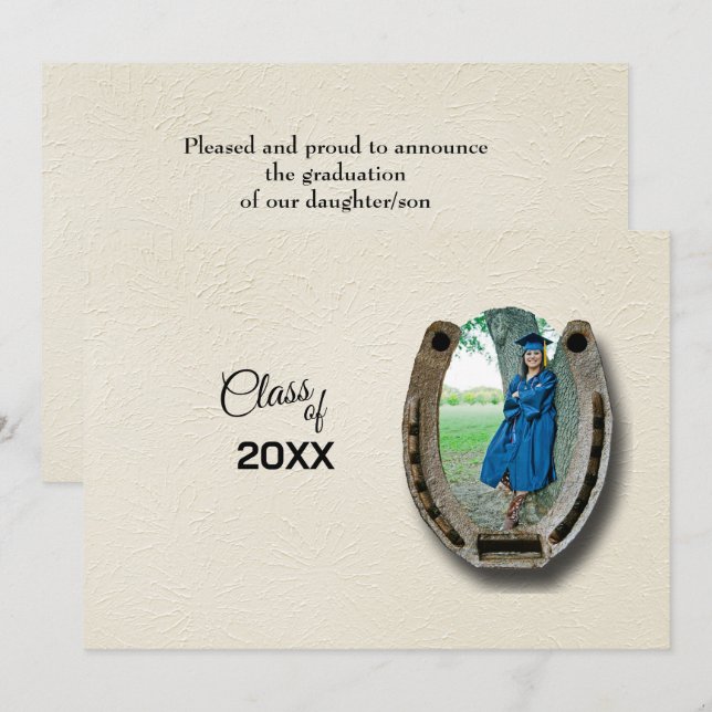 Convites Rustic Western Hi-School Graduation Announcement  (Frente/Verso)