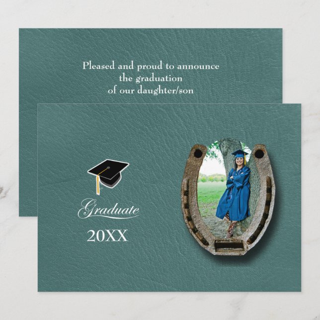 Convites Rustic Western Hi-School Graduation Announcement  (Frente/Verso)