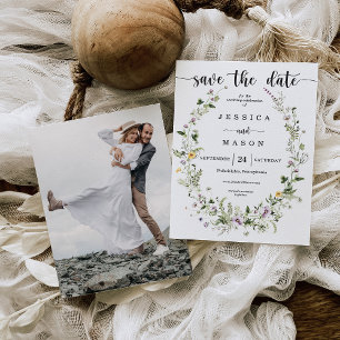 Convites Rustic Whimsical Wildflower Casamento Salvar Data