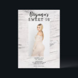 Convites Rustic White Birch Trendy Foto Moderno Sweet 16<br><div class="desc">Personalize como quiser.</div>