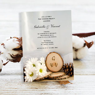 Convites Rustic White Daisies Woods Posta Casamento Brunch