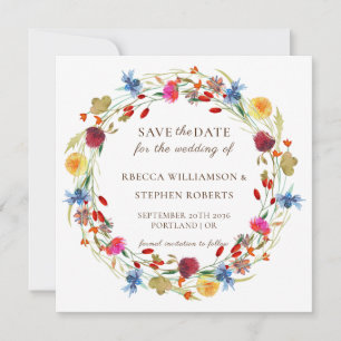 Convites Rustic Wild Flower Wedding Save the Date Invitati