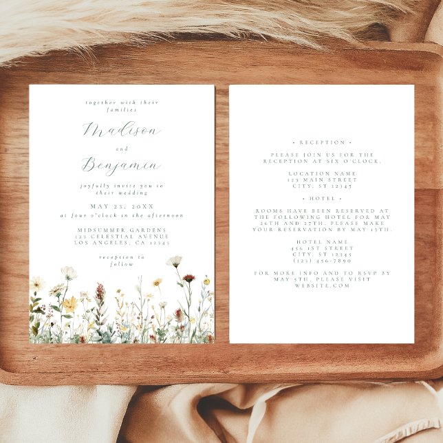 Convites Rustic Wildflower All in One Wedding (Criador carregado)