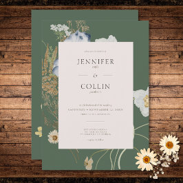 Convites Rustic Wildflower em Sage Green Wedding