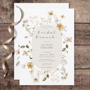 Convites Rustic Wildflower Frame White Bridal Brunch