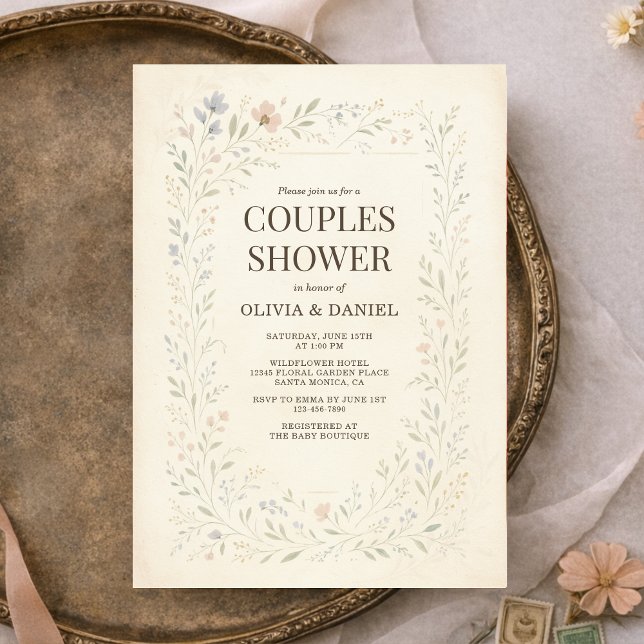 Convites Rustic Wildflower Garden Boho Couples Shower (Criador carregado)