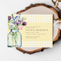 Rustic Wildflower Mason Jar Picnic Chá de fraldas