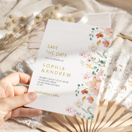 Convites Rustic Wildflower Wedding Salvar Data