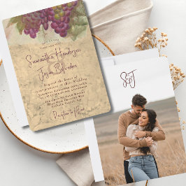 Convites Rustic Wine Country Wedding Couples Photo