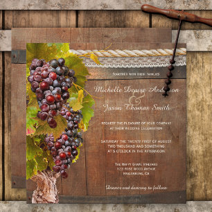 Convites Rustic Wine Themed Vineyard Weditation