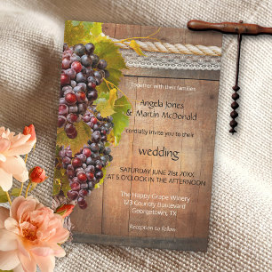 Convites Rustic Wine Themed Vineyard Weditation
