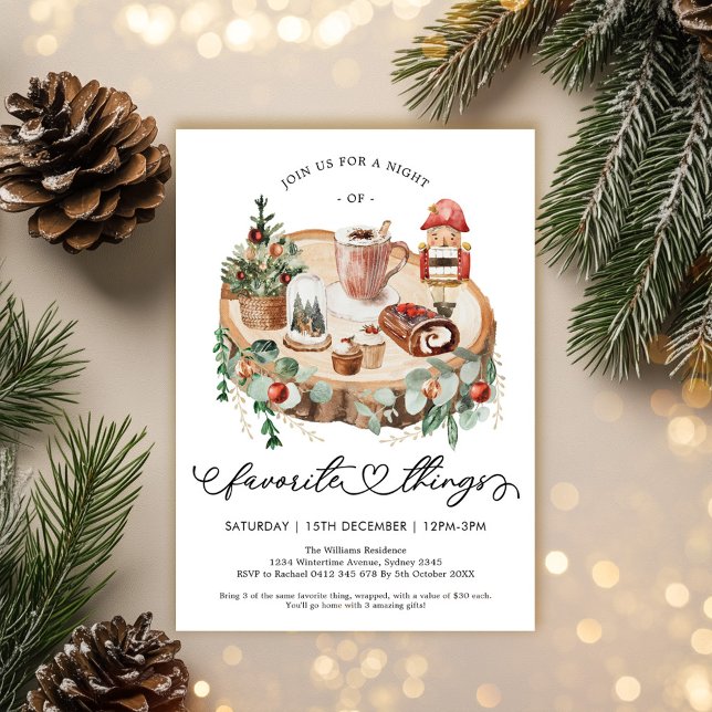 Convites Rustic Winter Holiday Favorite Party (Criador carregado)