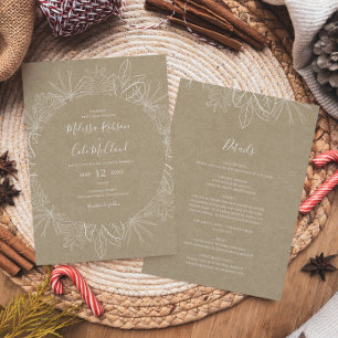 Convites Rustic Winter Kraft Tudo Em Um Casamento