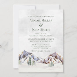 Convites Rustic Winter Mountain Forest Wedding Invitations