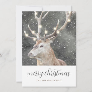 Convites Rustic Winter Stag Felry Christmas