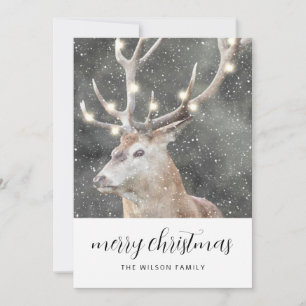 Convites Rustic Winter Stag Felry Christmas