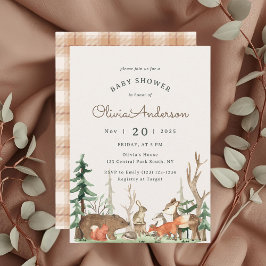 Convites Rustic Winter Woodland Baby Shower