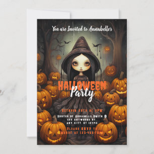 Convites Rustic Wittic Bats Pumpkins Festa de Halloween
