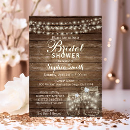 Convites RUSTIC Wood Country Mason Jar Bridal Shower