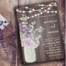 Rustic Wood Mason Jar & Floral Weding