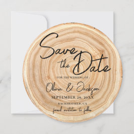 Convites Rustic Wood Photo Wedding Save the Date