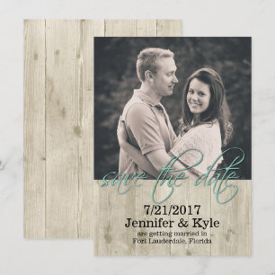 Convites Rustic Wood Wedding Save the Date Announing (Casam