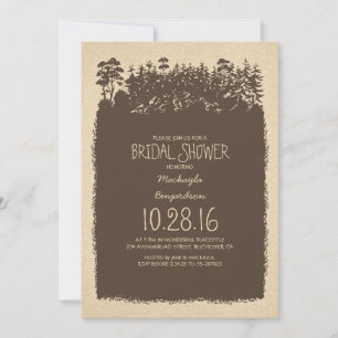 Convites Rustic Woodland - Chá de panela Invites