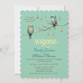 Convites Rustic Woodland Love Birds Casamento Romântico